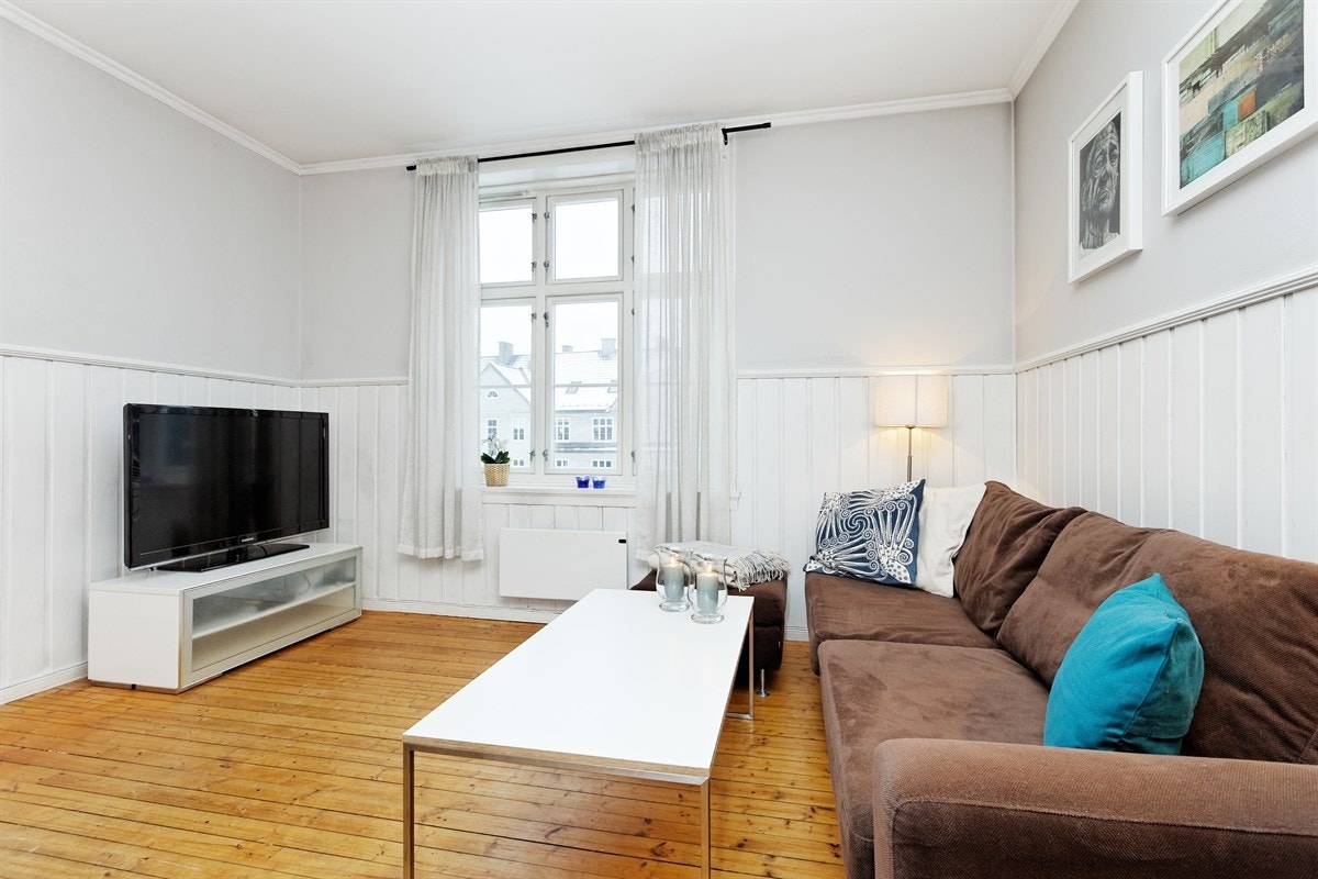 En stor stue med mye lys inn Galleribilde