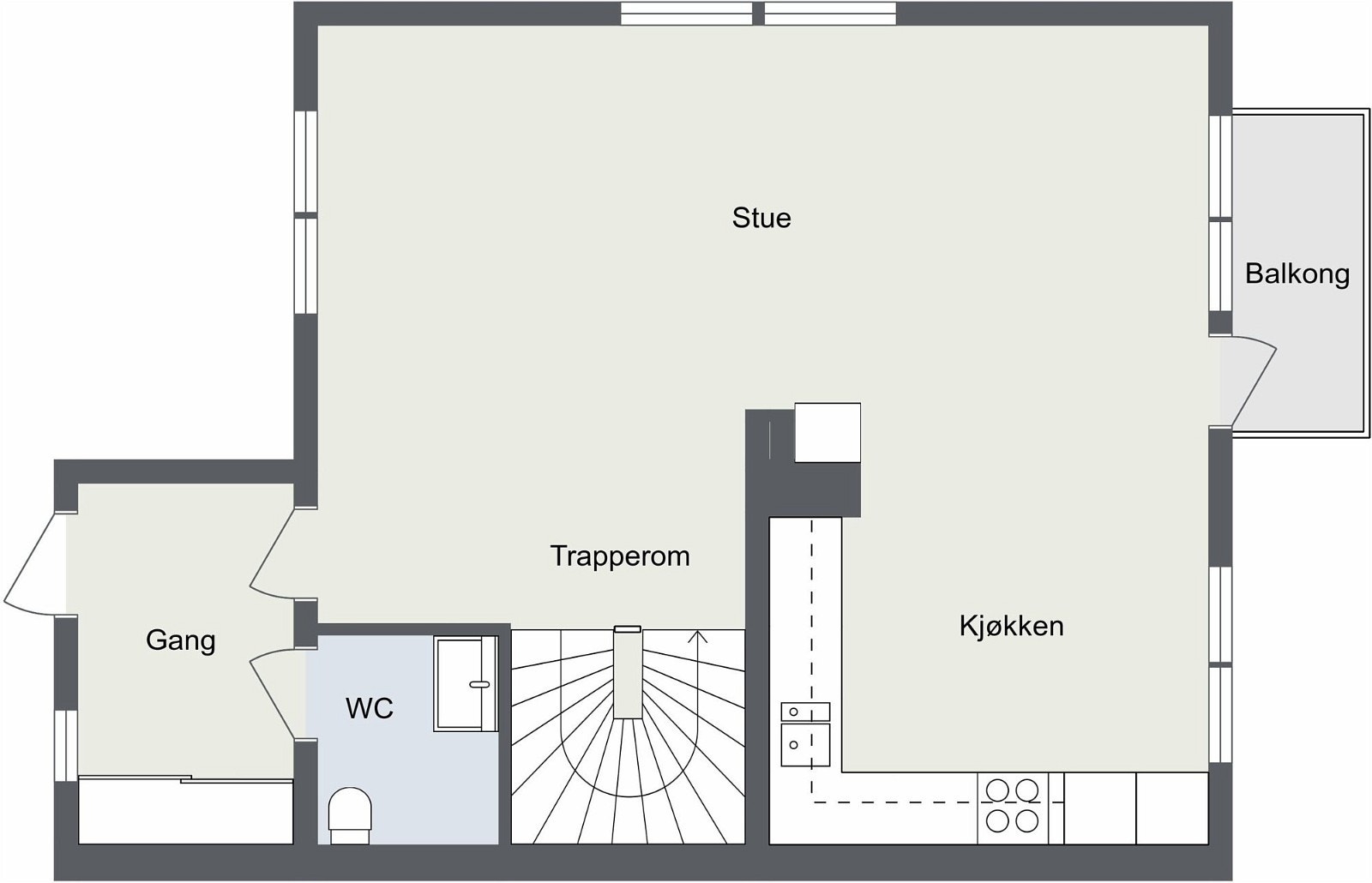 Plantegning 1. etasje. Galleribilde