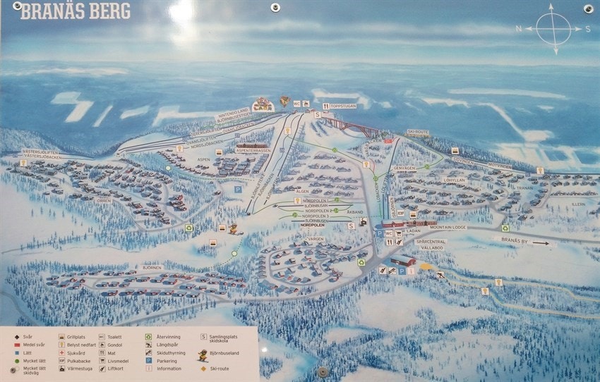 Branäsberget med mange nedfarter og heiser Galleribilde