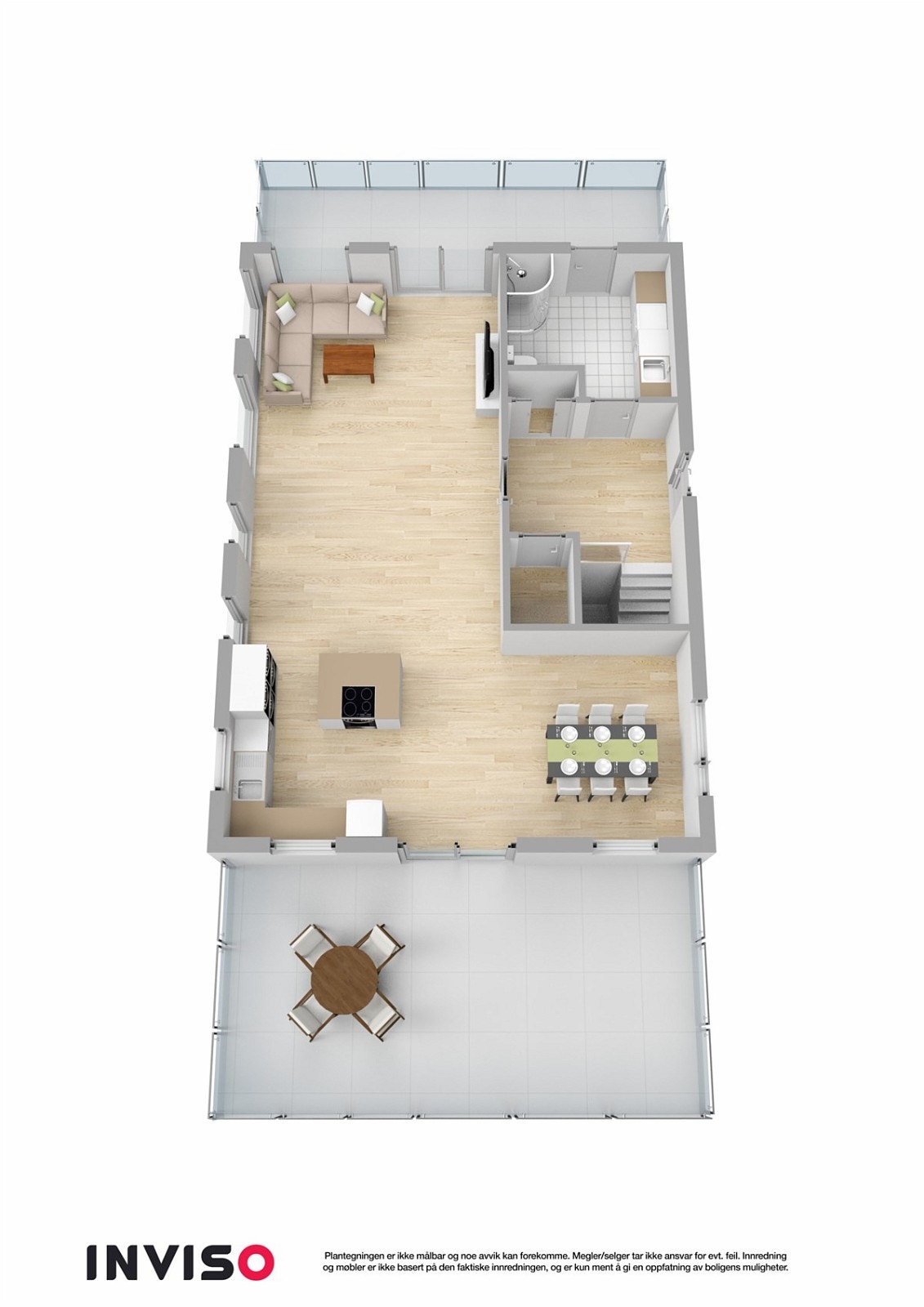 PROA Eiendomsmegling - 3D plantegning 1. etasje Galleribilde