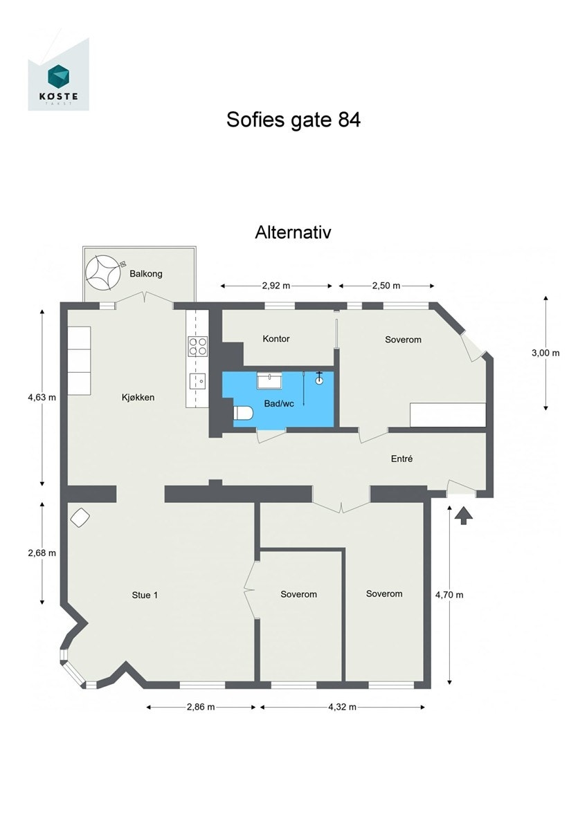Alternativ plantegning Galleribilde