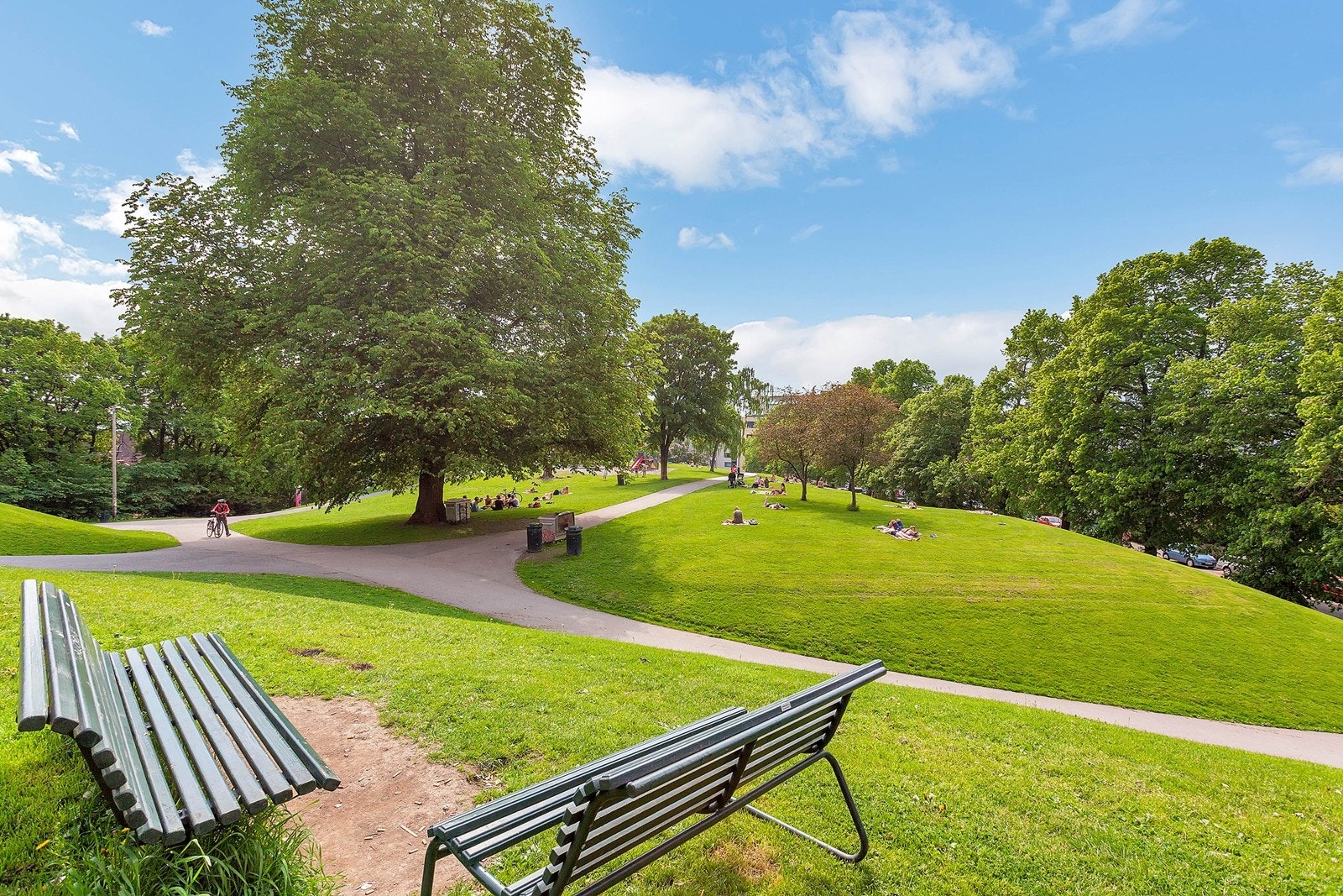 Vakre Stensparken er like ved og er en av flere "grønne lunger" i nabolaget Galleribilde