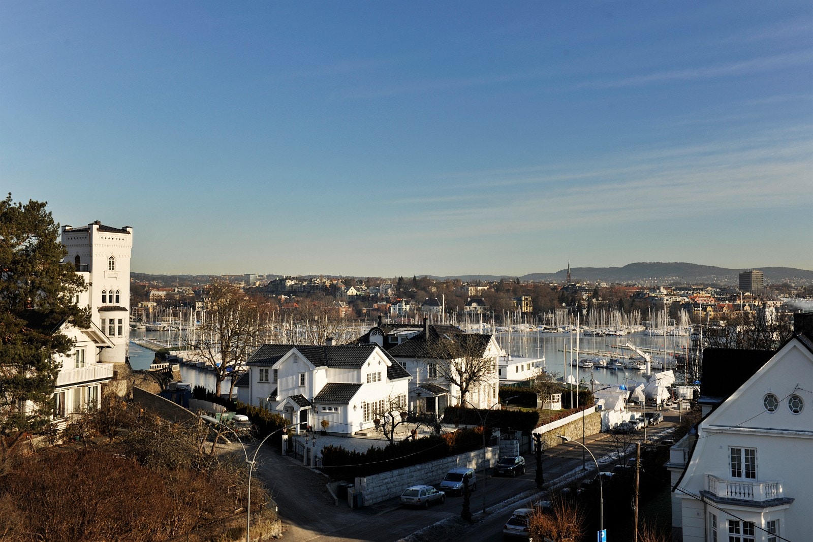 Utsikt fra peisetue over Frognerkilen mot Dronningen Galleribilde