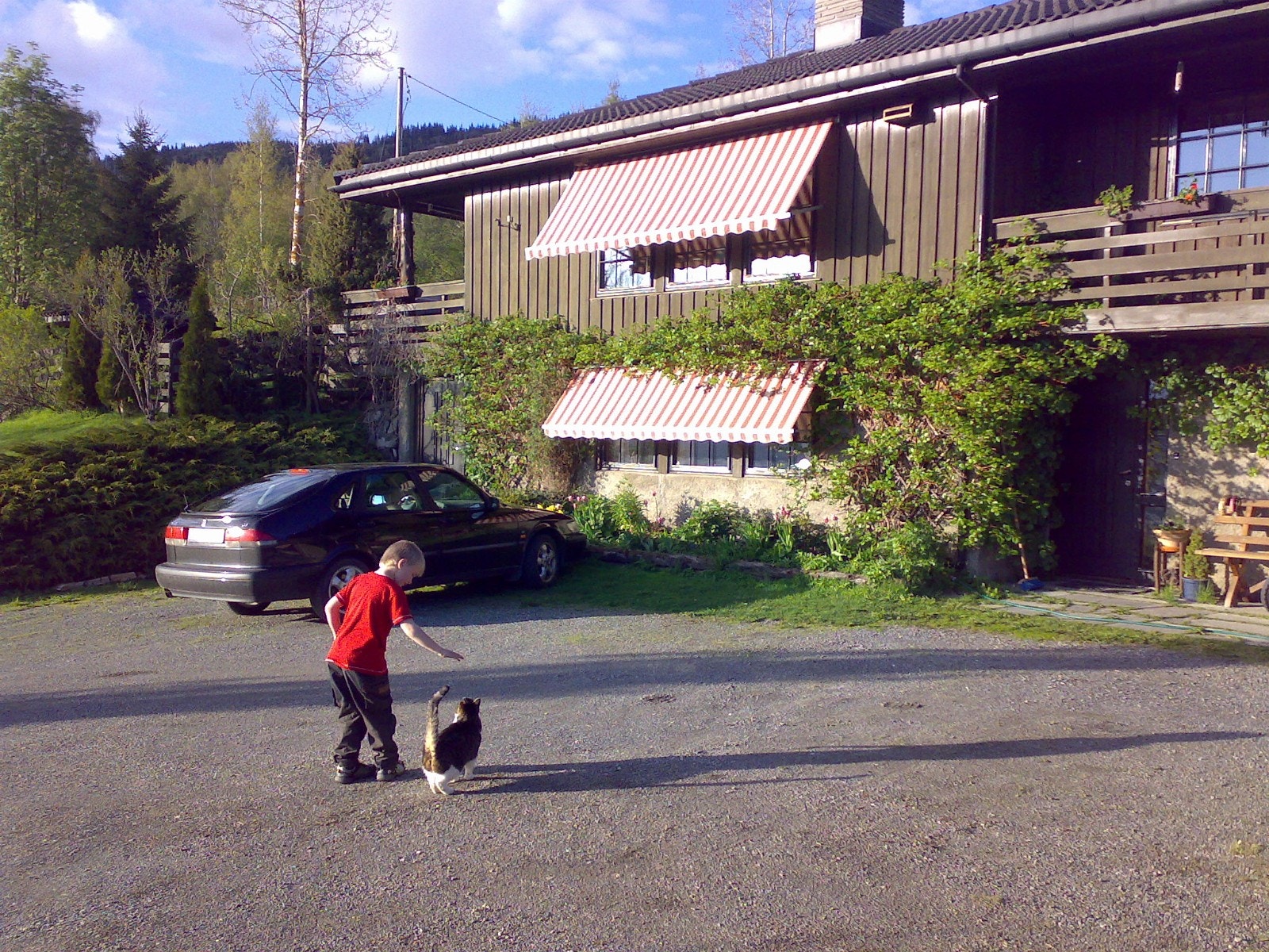 Fasade sommer før utvidelse av hus Galleribilde