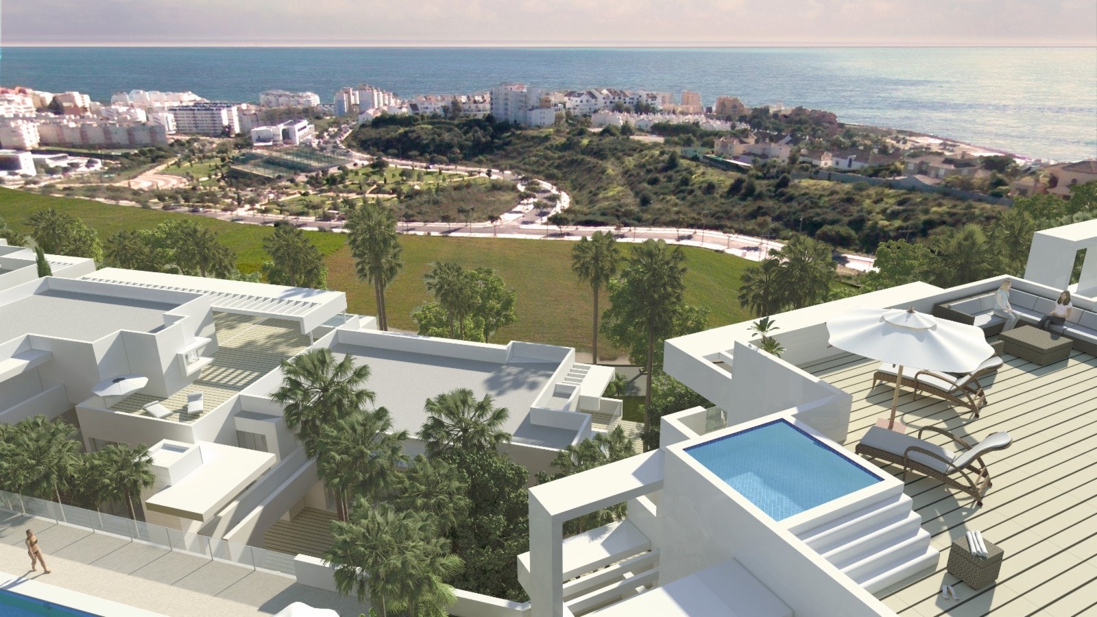 Estepona marina ligger rett frem. Galleribilde