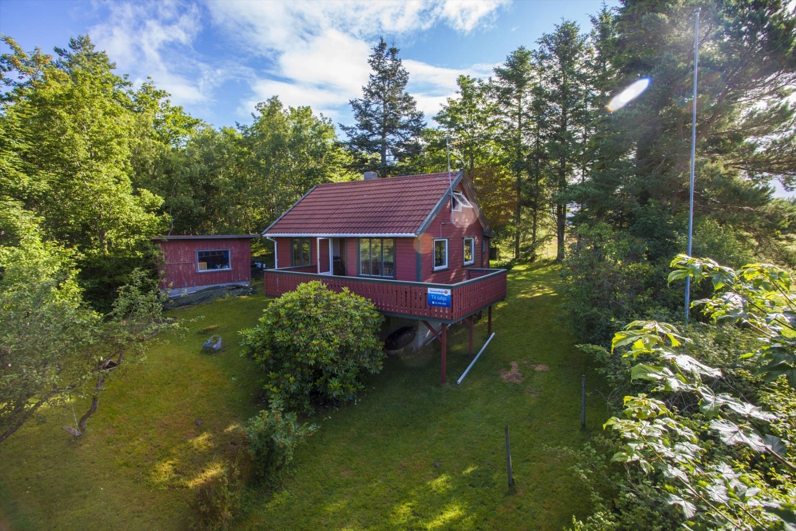 Koselig hytte. Stor, solrik terrasse. Galleribilde