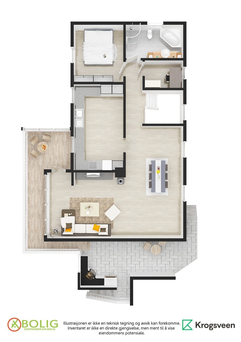 Plantegning, 1. etasje Galleribilde