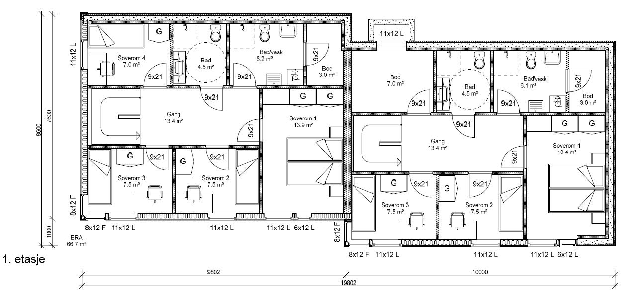 Planskisse 1. etasje Galleribilde