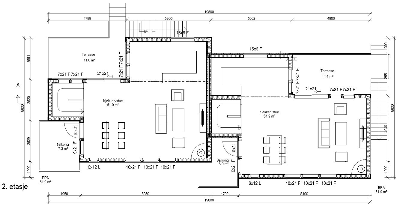 Plantegning 2. etasje Galleribilde