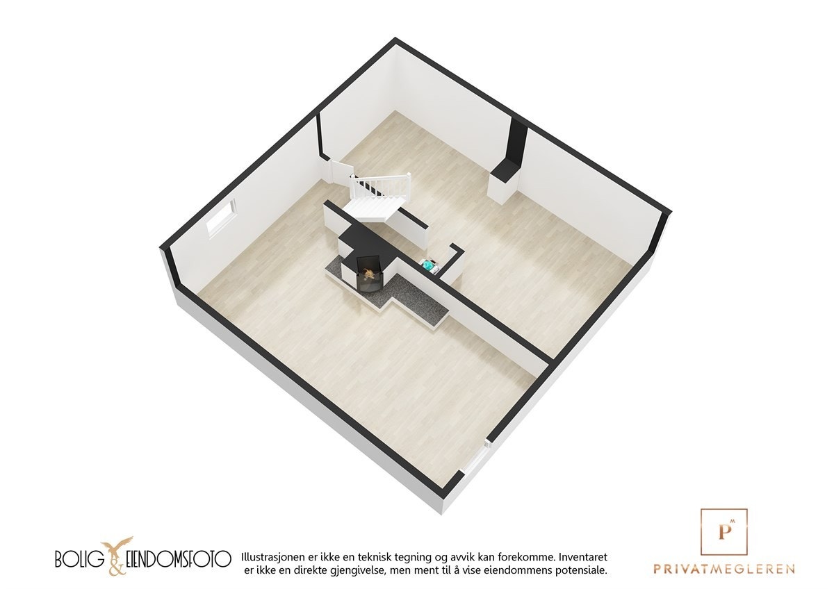 3D plantegning kjeller. Galleribilde
