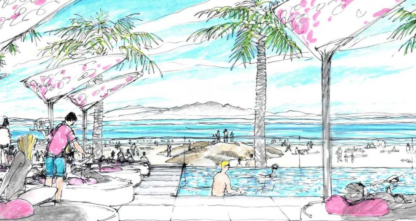 Beach Club bygges på stranden Galleribilde