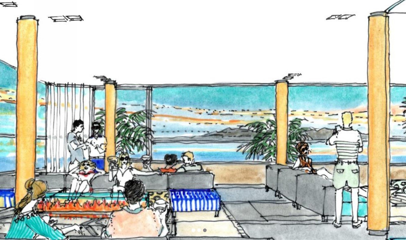 Beach Club bygges på stranden Galleribilde