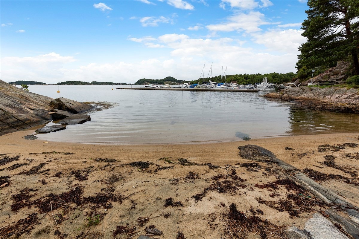 Deilig sørlandsidyll, opparbeidet strand i nabolaget Galleribilde