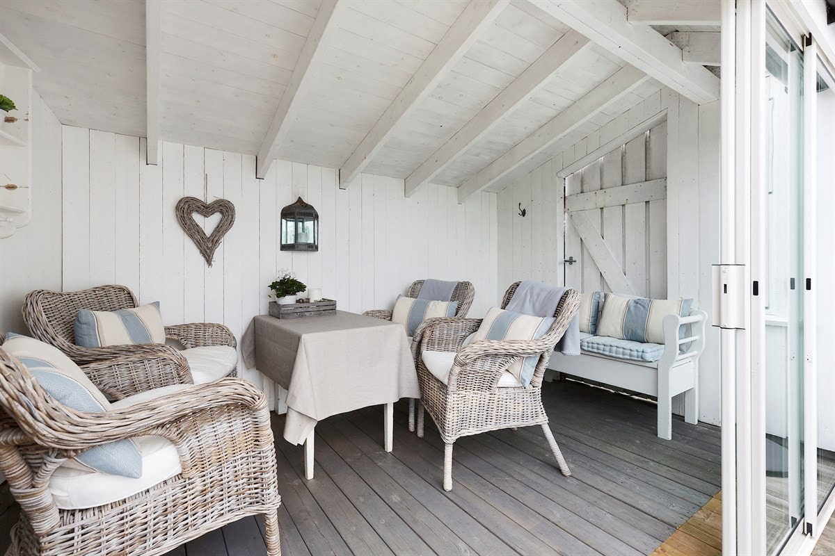 Utestue med utfellbare glassvegger Galleribilde