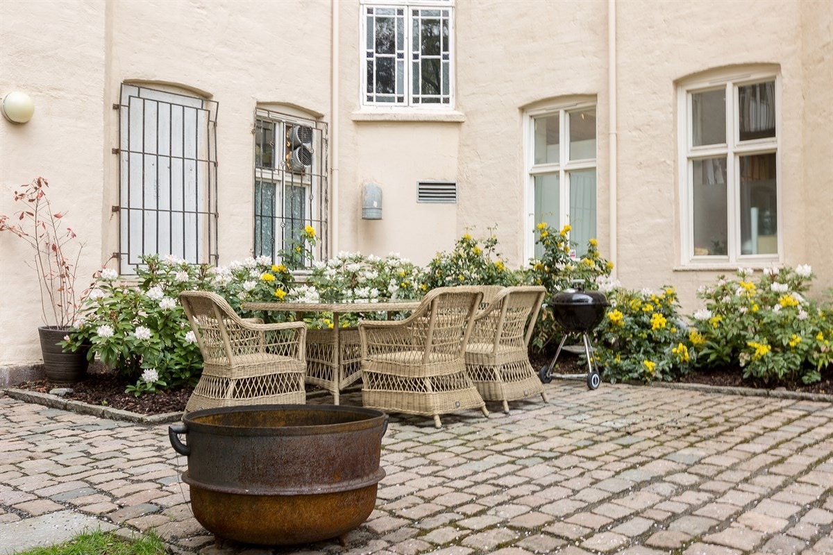 Bakgården til borettslaget ble opprustet i 2013. Galleribilde