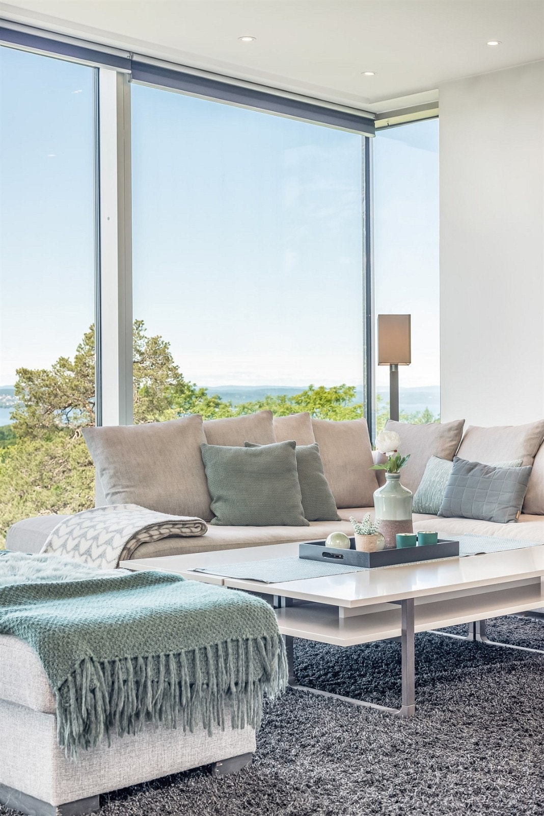 Fra sofakroken dras blikket utover, over trærne og jordene og ut over Oslofjorden. Galleribilde