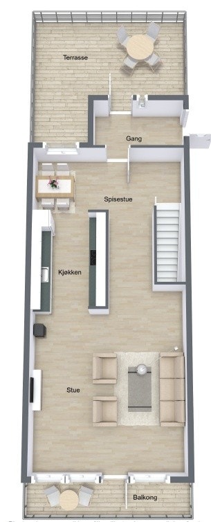 3D Planskisse av 1. etasje Galleribilde