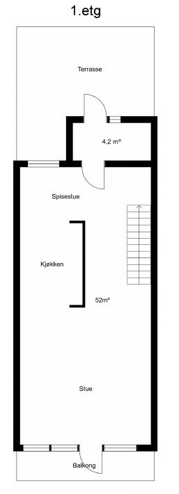 Boligens hovedplan har oppholdsromm og inngang via. vindfanget. Smart planløsning med naturlig skille for spisestuen og tv-stuen. Godt med lagringsplass og fantastisk utsikt fra både kjøkken og stuen. Balkongene ligger mot øst og vest. Galleribilde