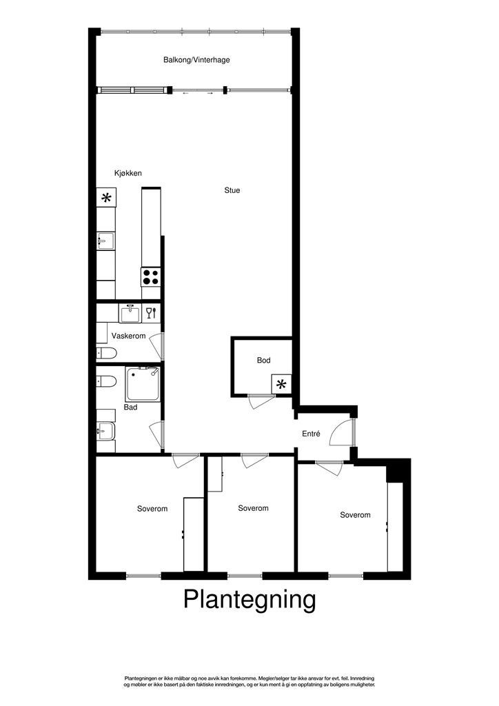 Leiligheten har en god planløsning. Galleribilde