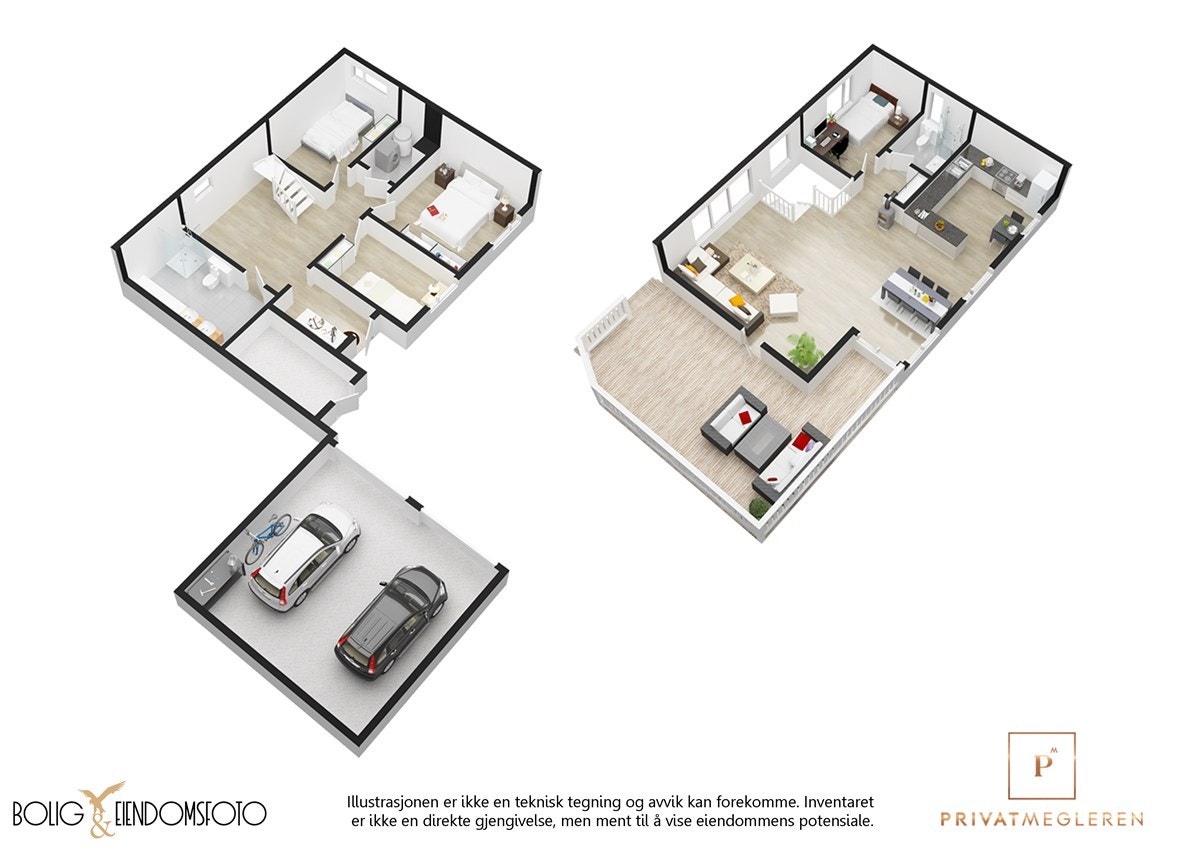 Planskisse begge plan. Galleribilde