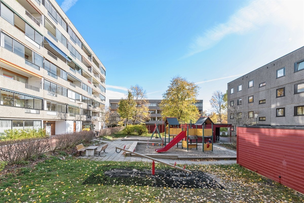 Bilfritt og barnevennlige fellesarealer ved boligen Galleribilde