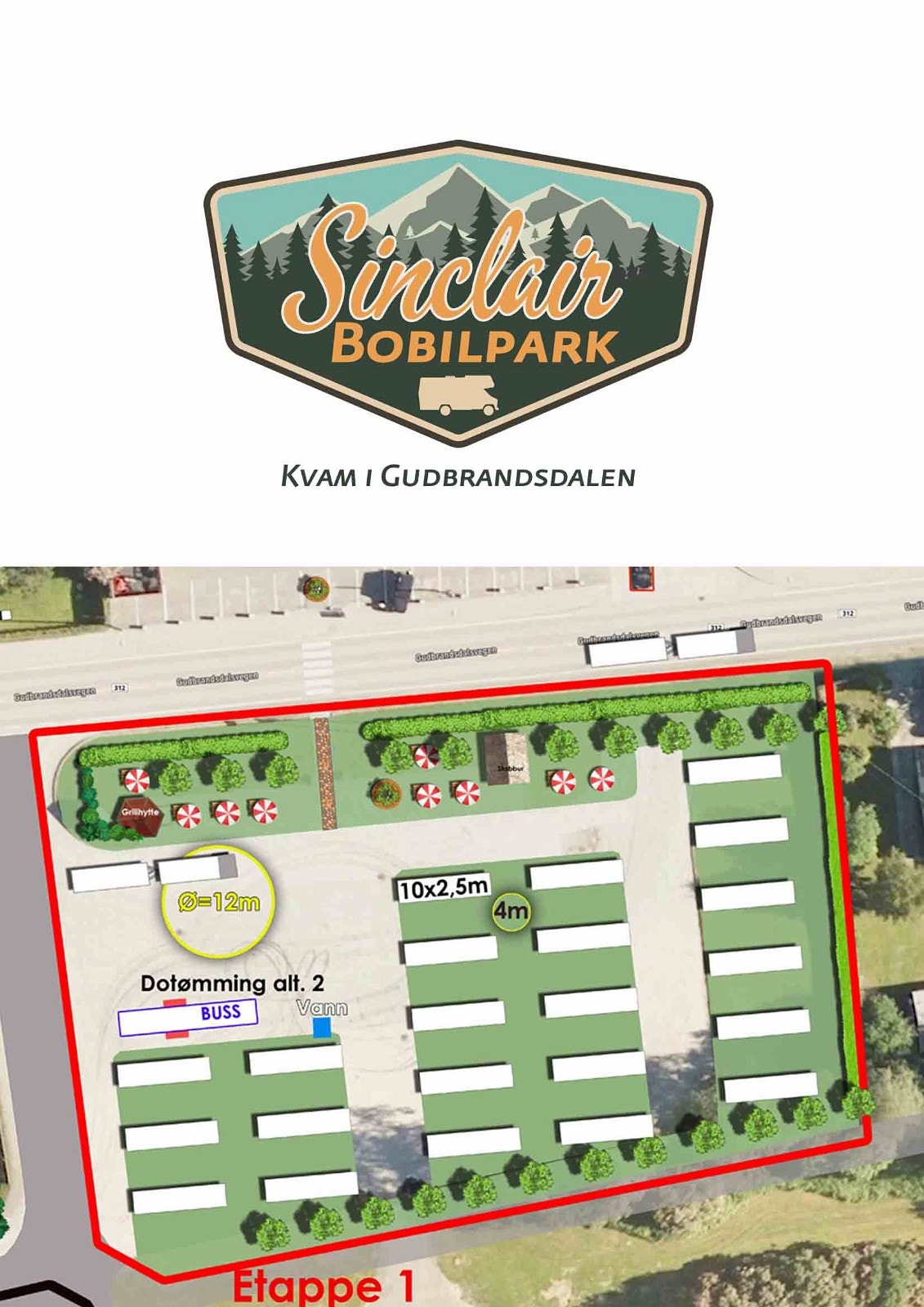 Planlagt bobilplass rett over veien for Sinclair. Galleribilde