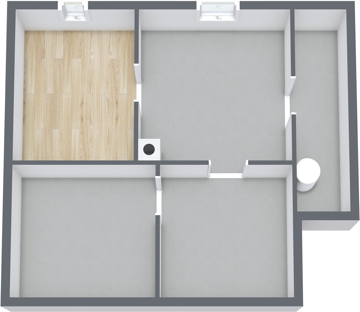 Planskisse kjeller 3D. Galleribilde