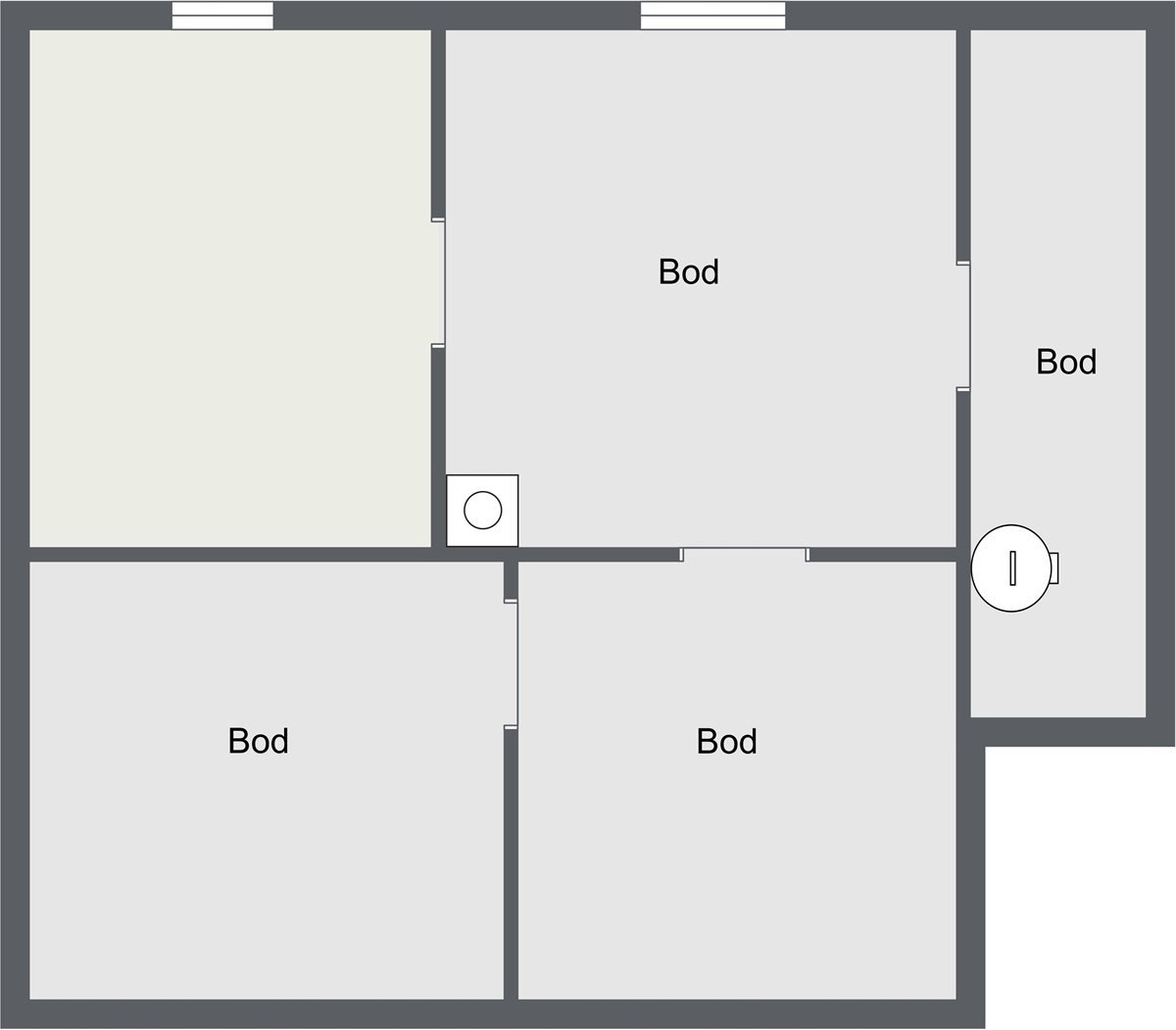 Planskisse kjeller. Galleribilde