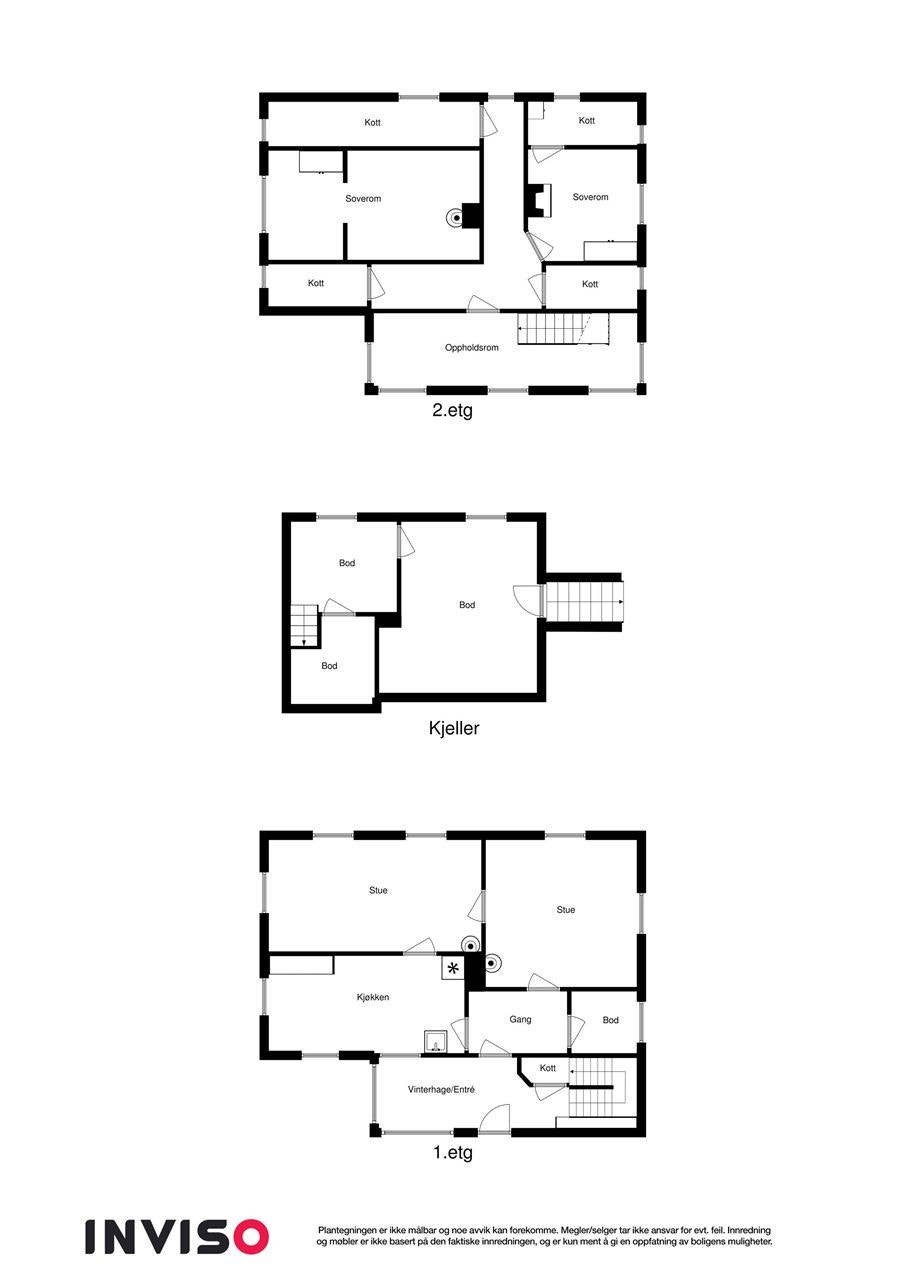 Plantegning alle plan 2D Galleribilde