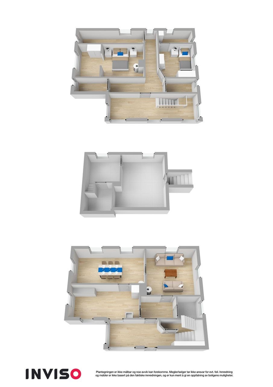 Plantegning alle plan 3D Galleribilde