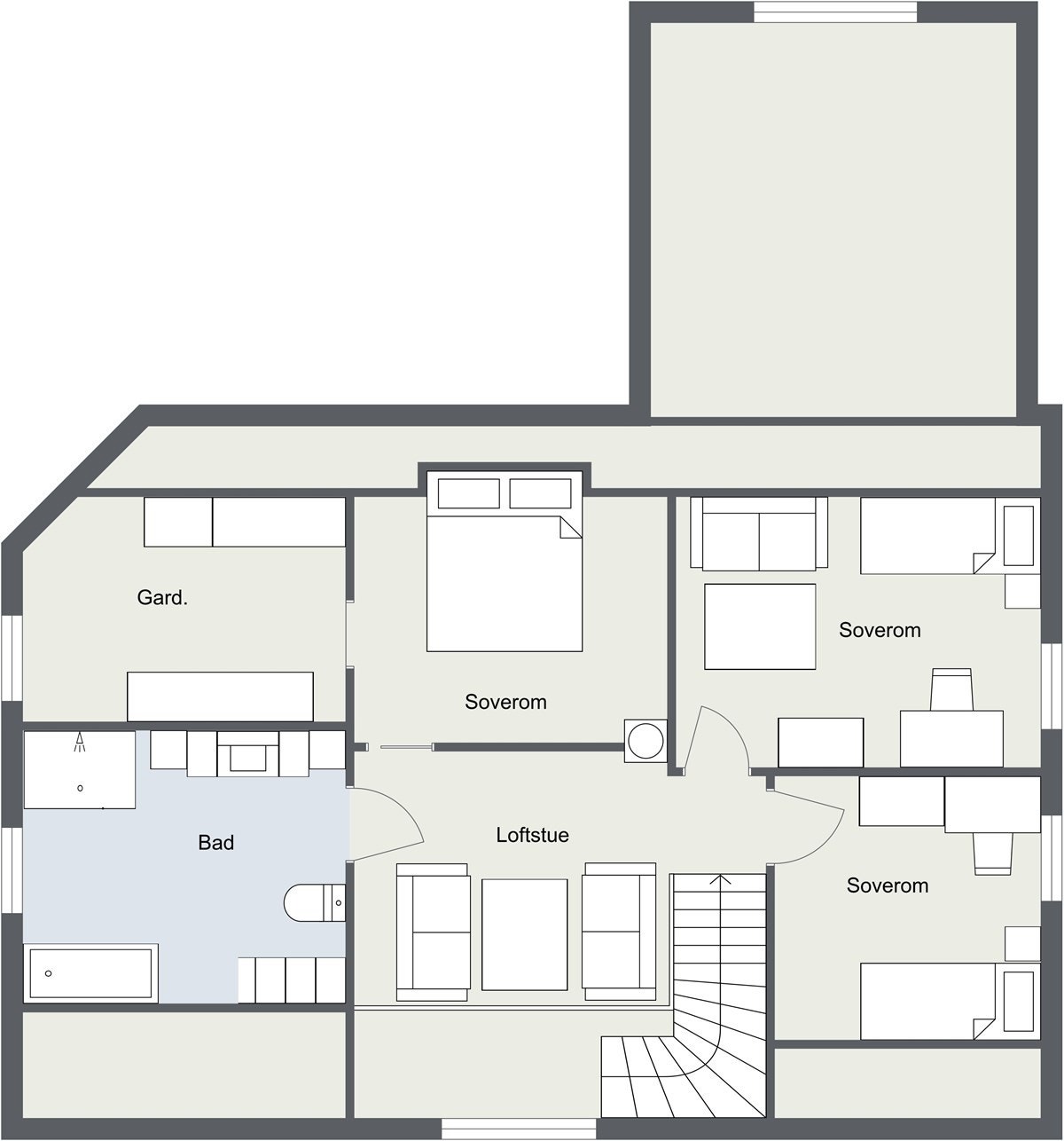 Plantegning 2.etasje Galleribilde