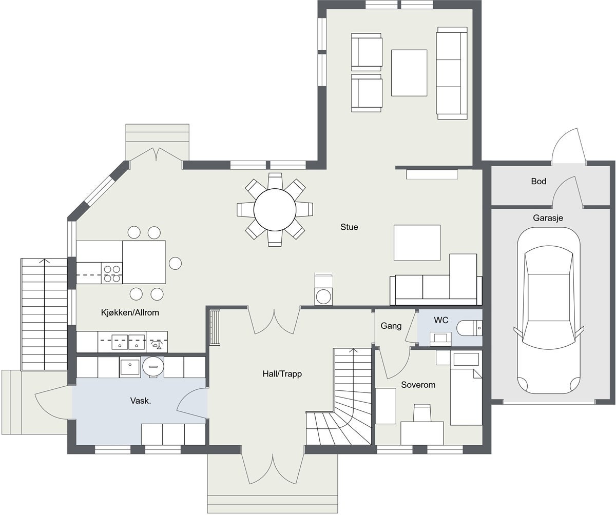 Plantegning 1.etasje Galleribilde