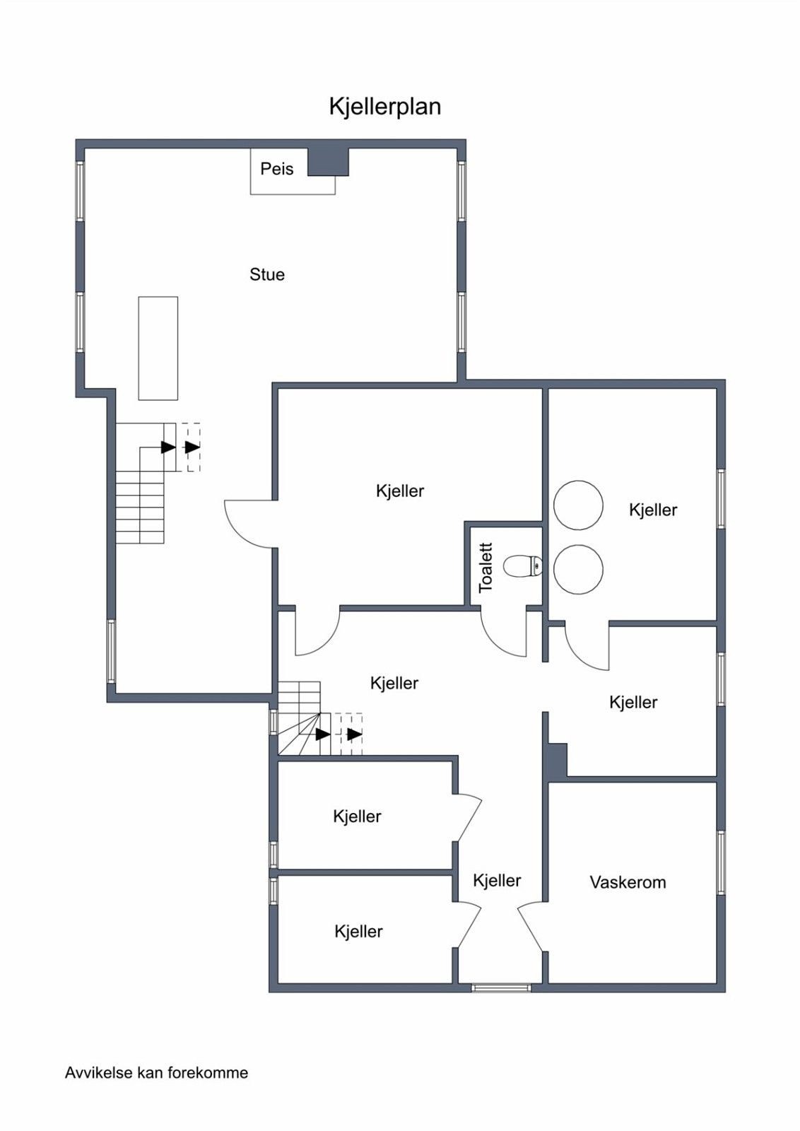 Plantegning underetasje. Galleribilde