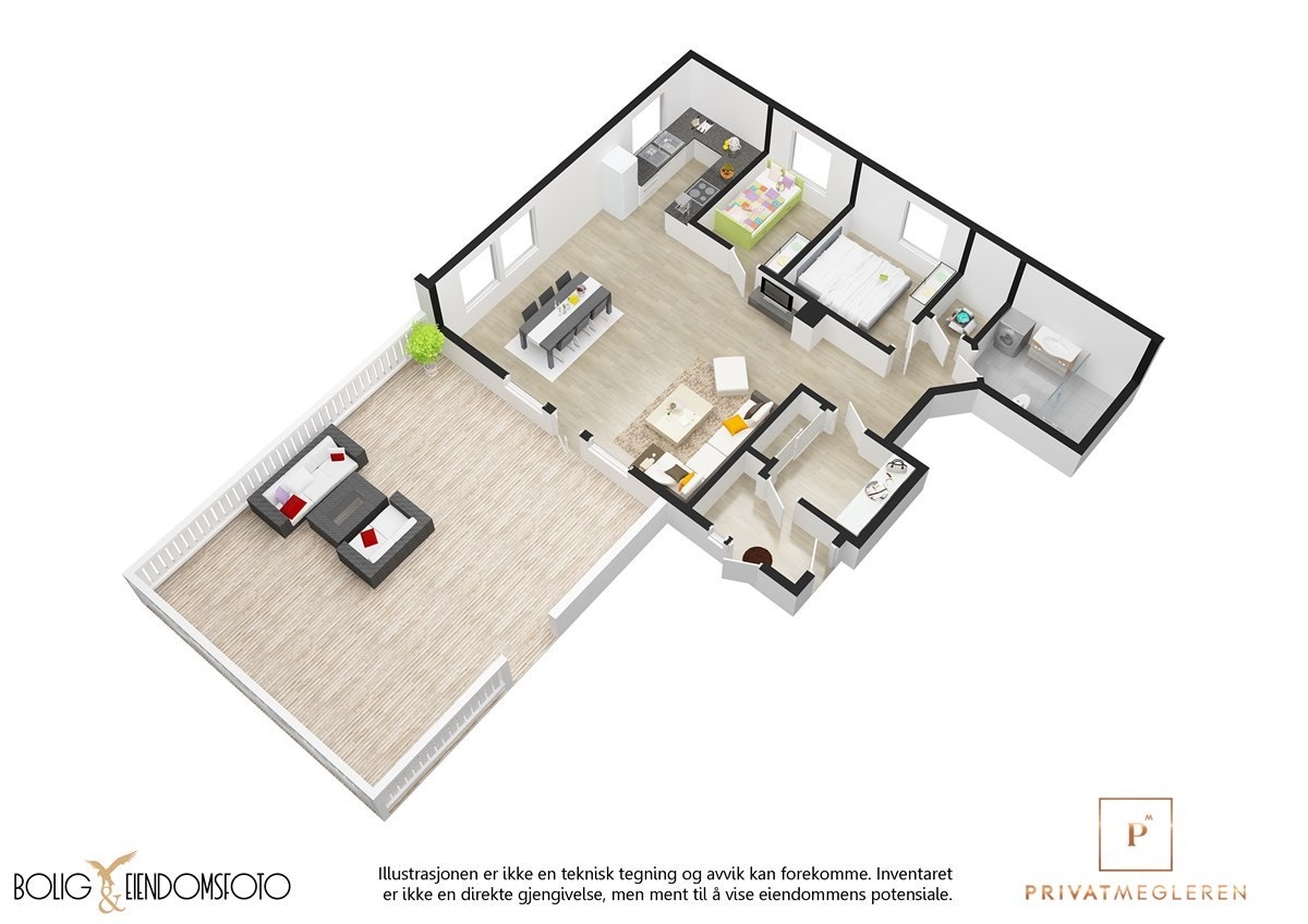 3D plantegning. Galleribilde