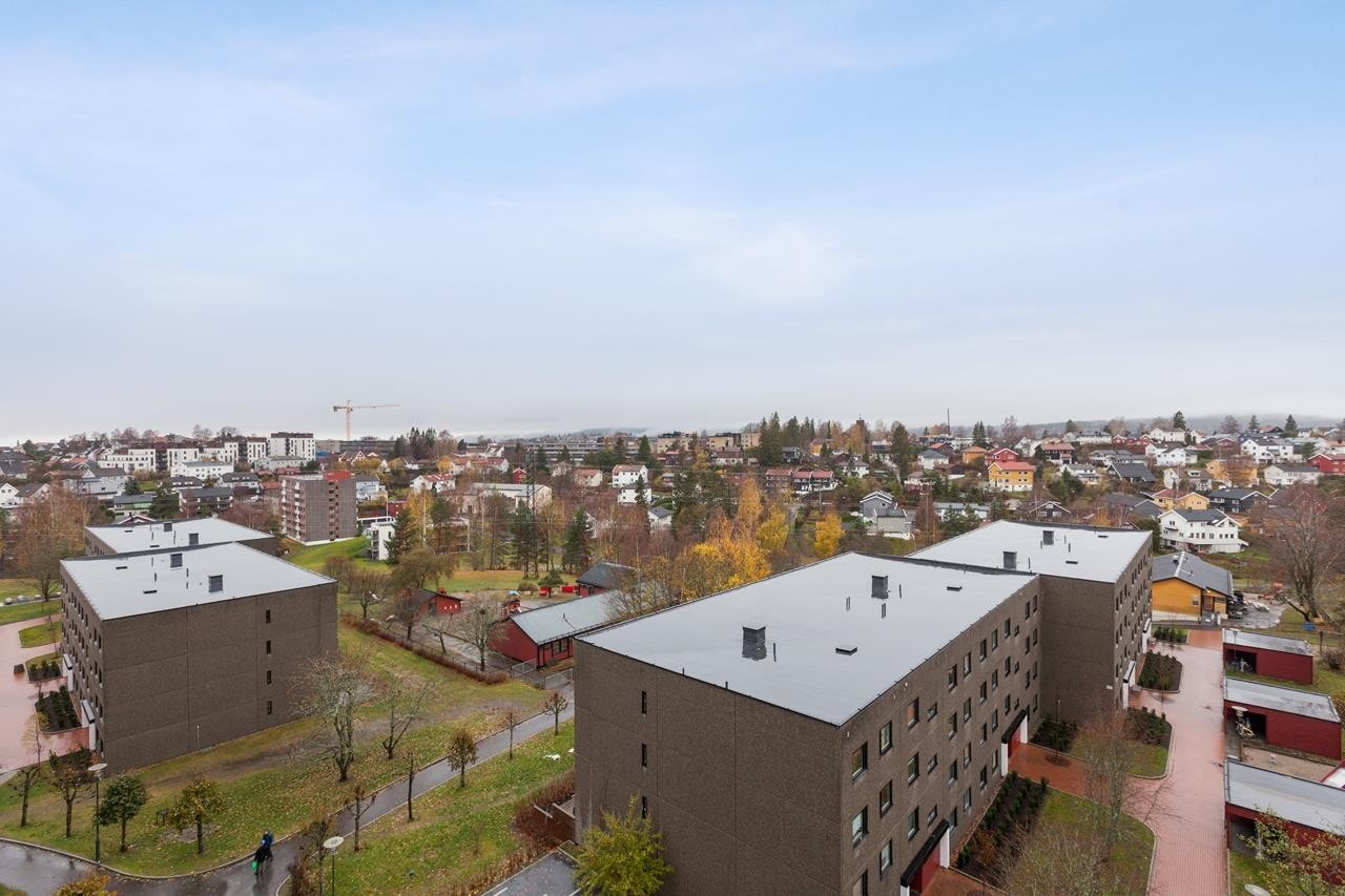 Leiligheten ligger høyt og fritt i 8.etasje med flott utsikt over nærområdet. Galleribilde
