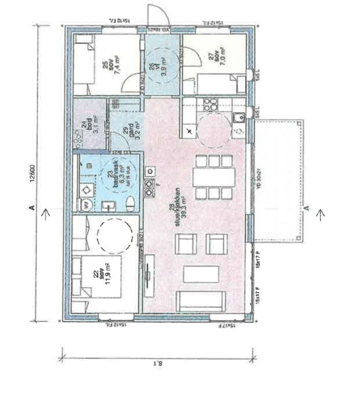 Plantegning sokkeletg. Galleribilde