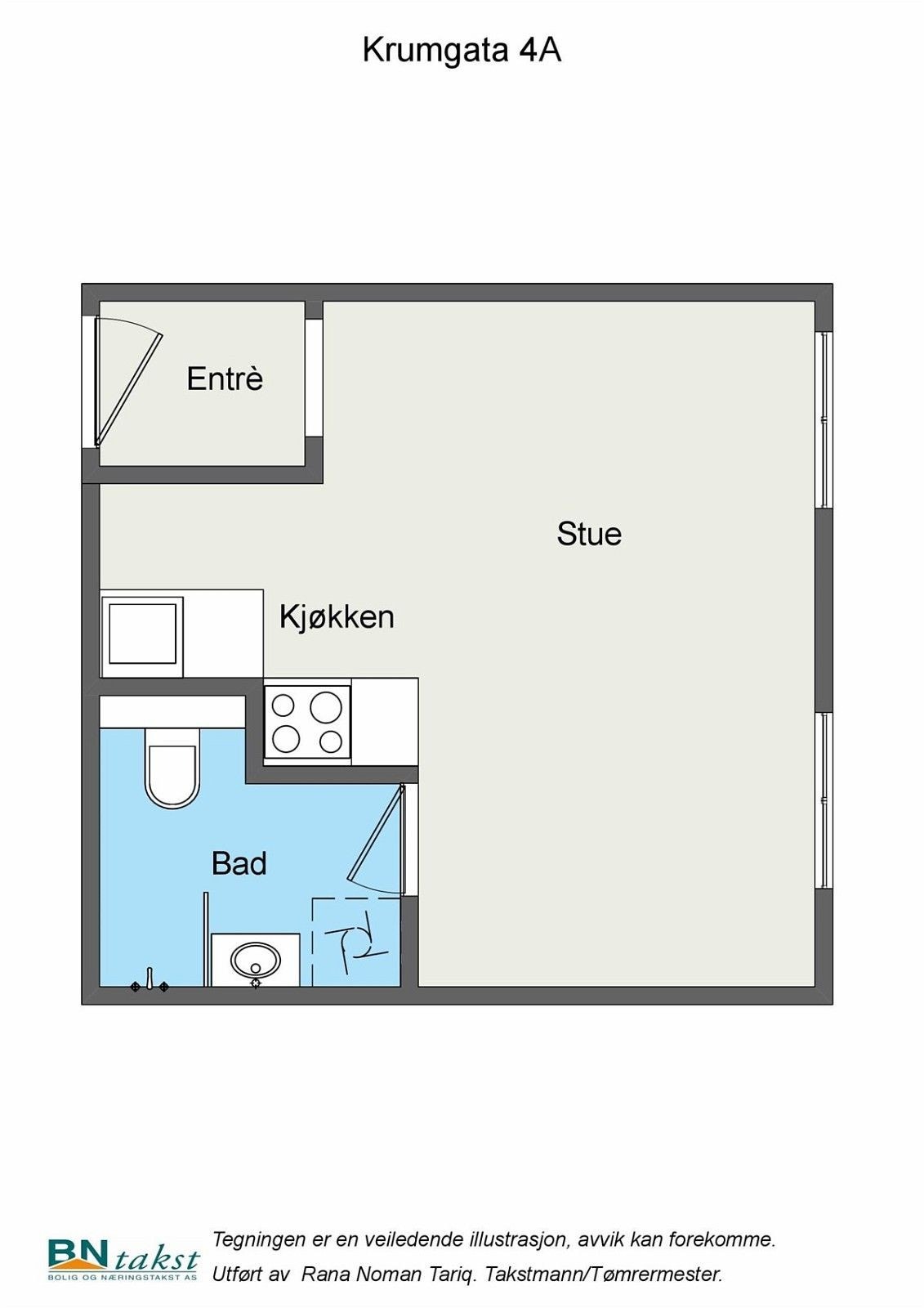 Planskisse av leilighet. Galleribilde