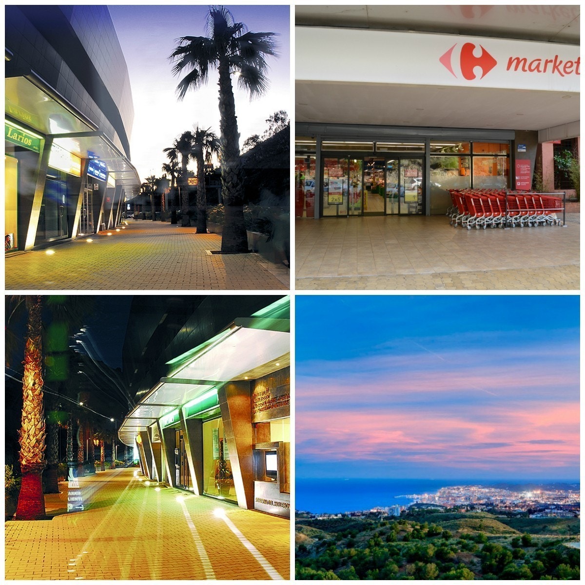 Området over resorten med b.l.a dagligvarebutikk, apotek, cafeer og restauranter. Galleribilde