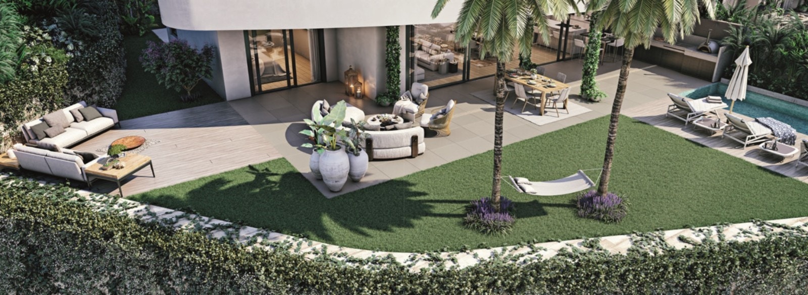 Bakkeplan enheter er også populære på denne utbyggingen. Galleribilde