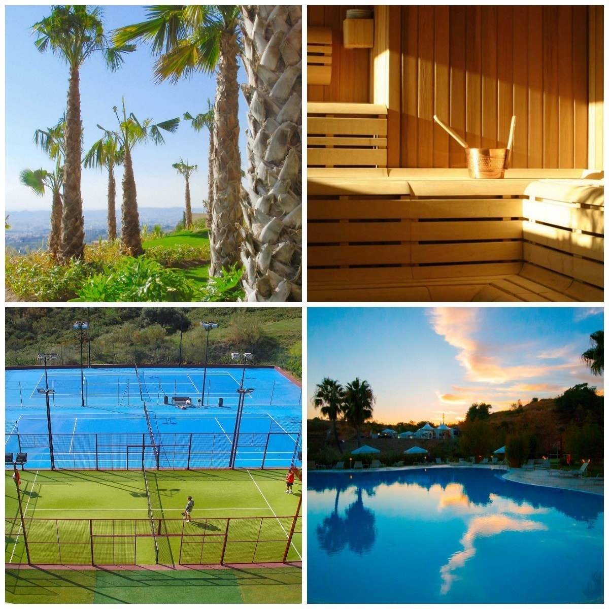 Utendørs-fasiliteter består b.l.a av tennisbaner, padel-tennis og baskeballbane. Galleribilde