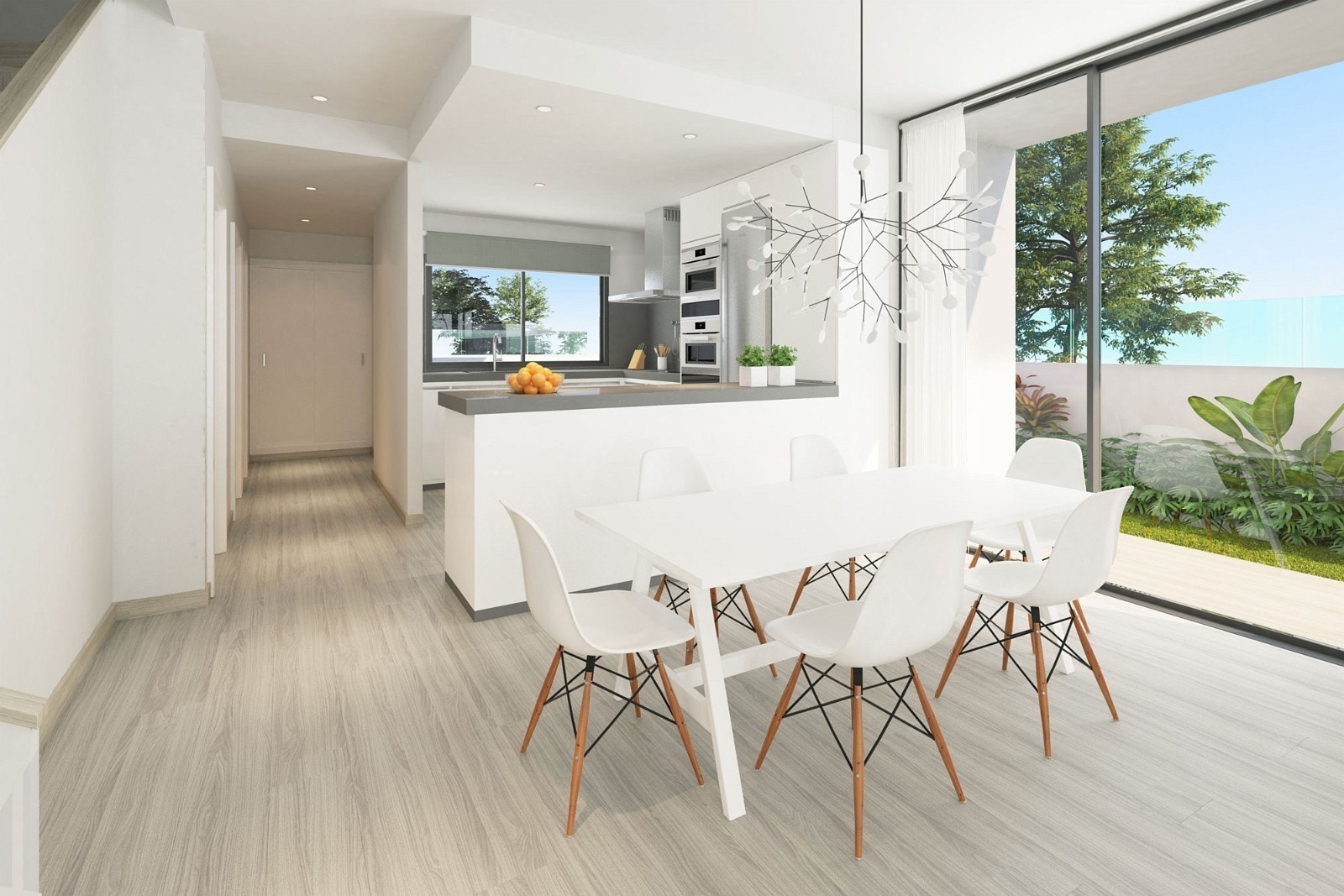 Stue/kjøkken med direkte tilgang til en av terrassene. Få tilsendt planløsning på e-post. Galleribilde