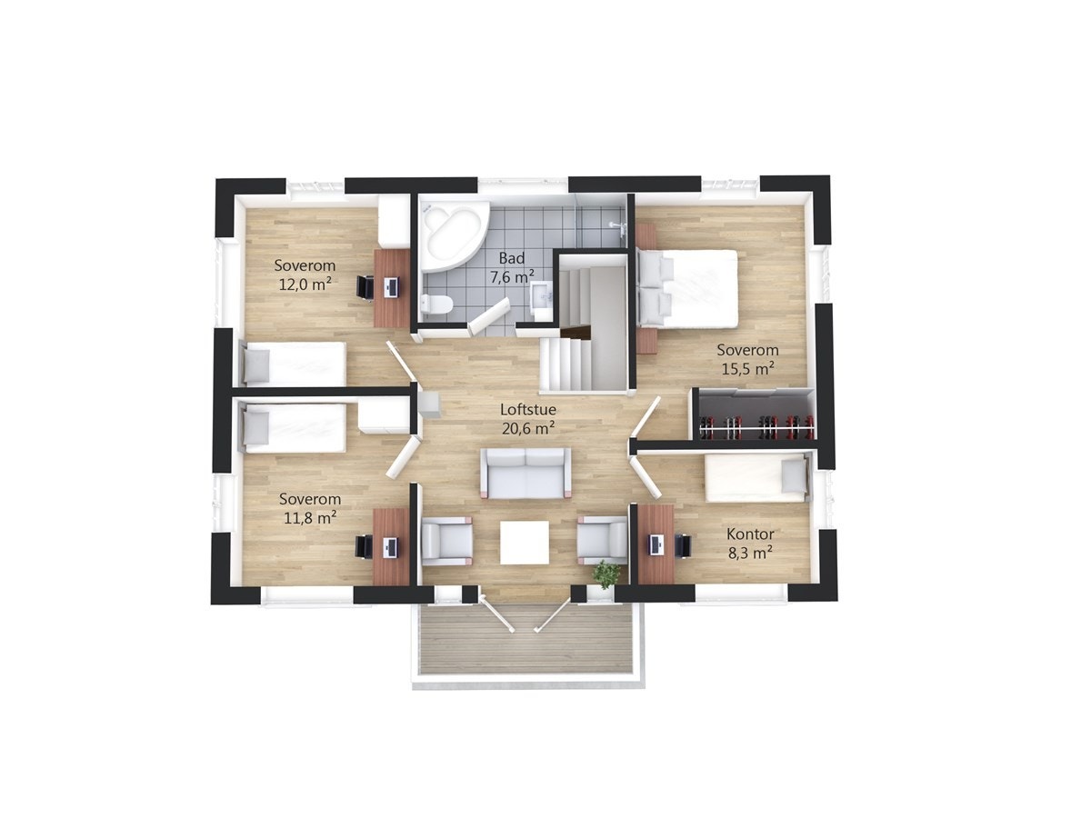 Plantegning 2. etasje Galleribilde