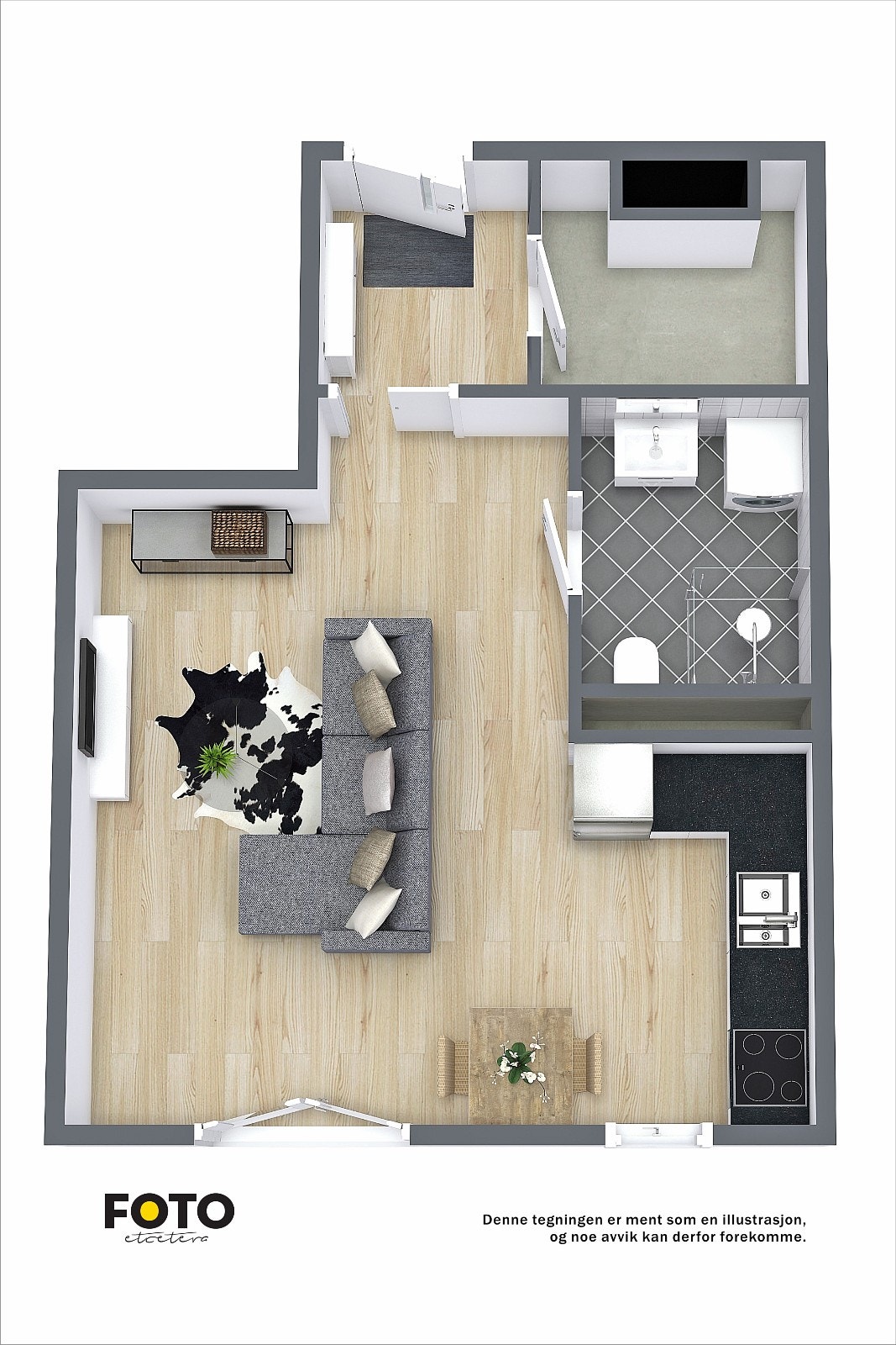 Arealeffektiv leilighet Galleribilde