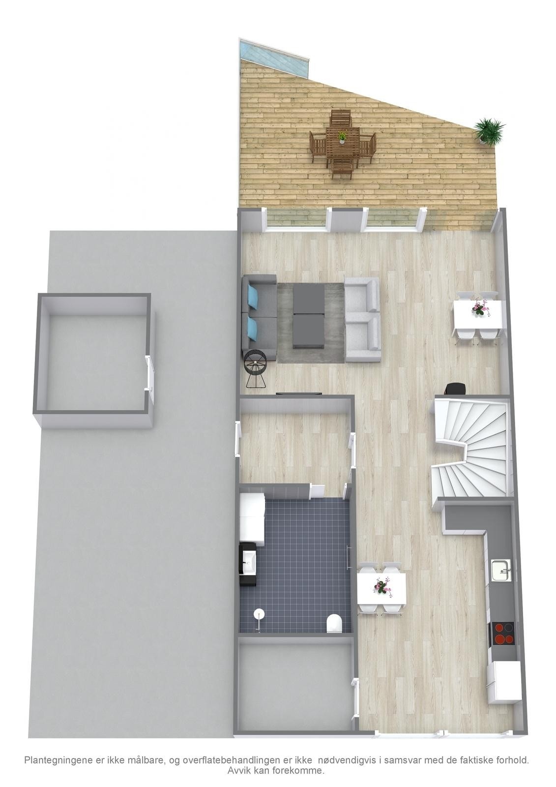 3D Plantegning over 1.etasje Galleribilde