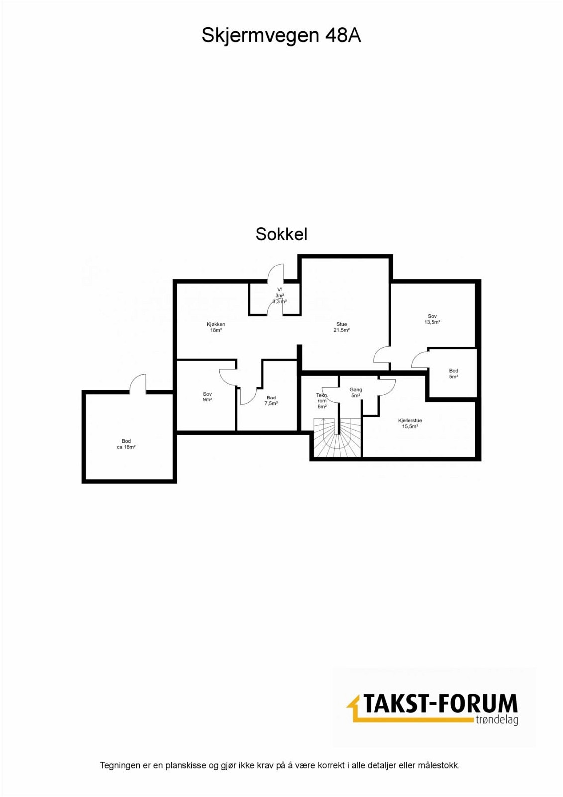 Planskisse sokkel. Galleribilde