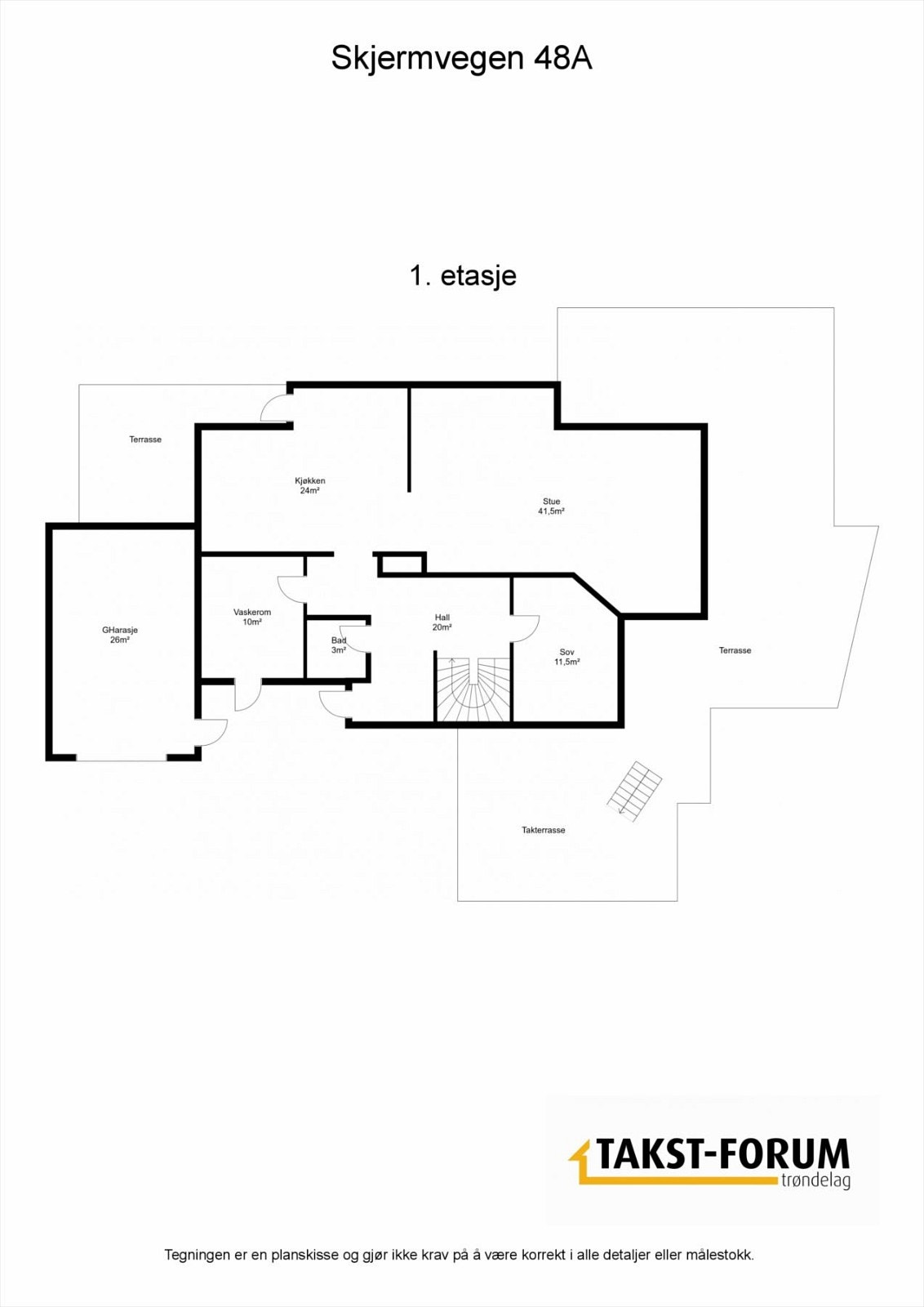 Planskisse 1. etg. Galleribilde