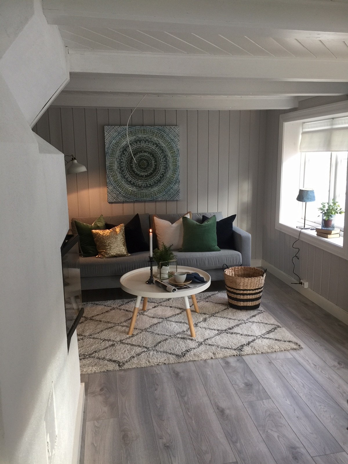 Sofakrok med peis Galleribilde