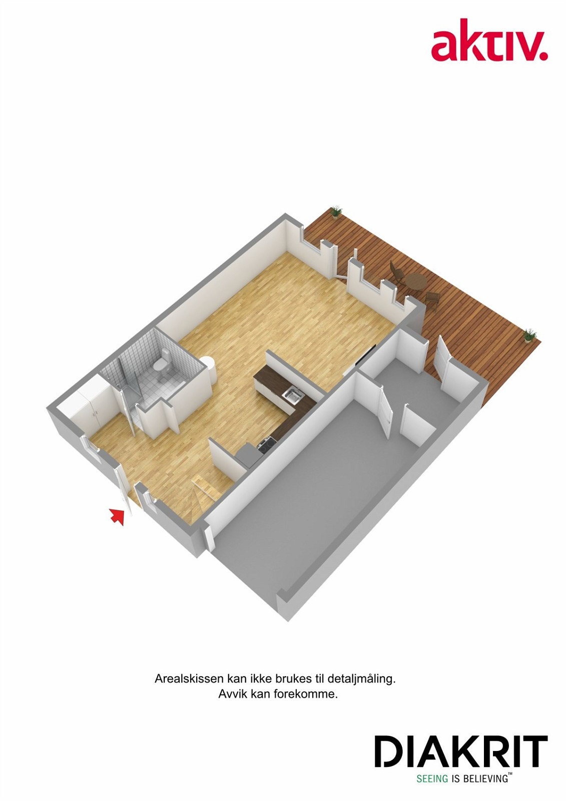 Plantegning 3D 1. etg Galleribilde