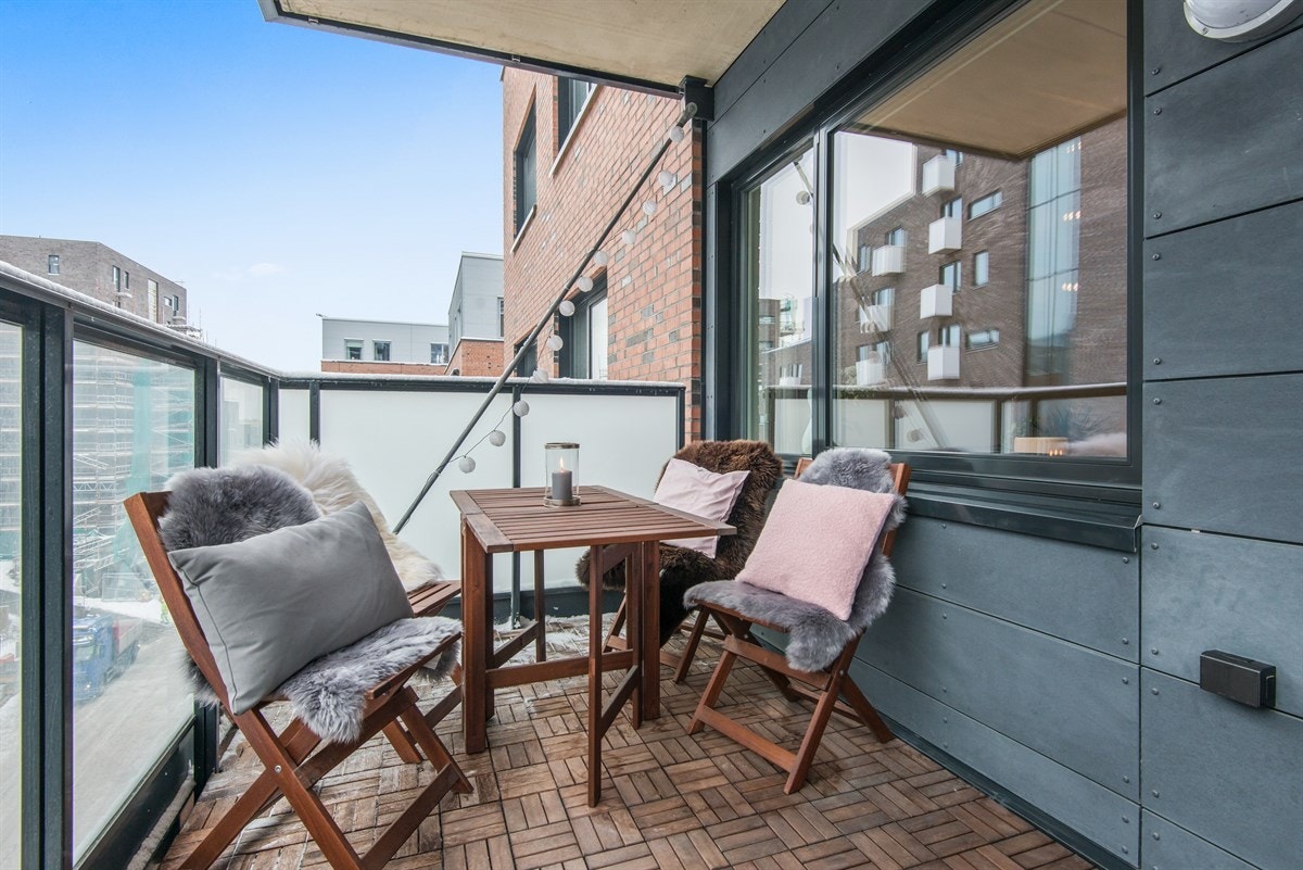 Balkong med utsikt til Oslo sentrum (vestvendt) Galleribilde