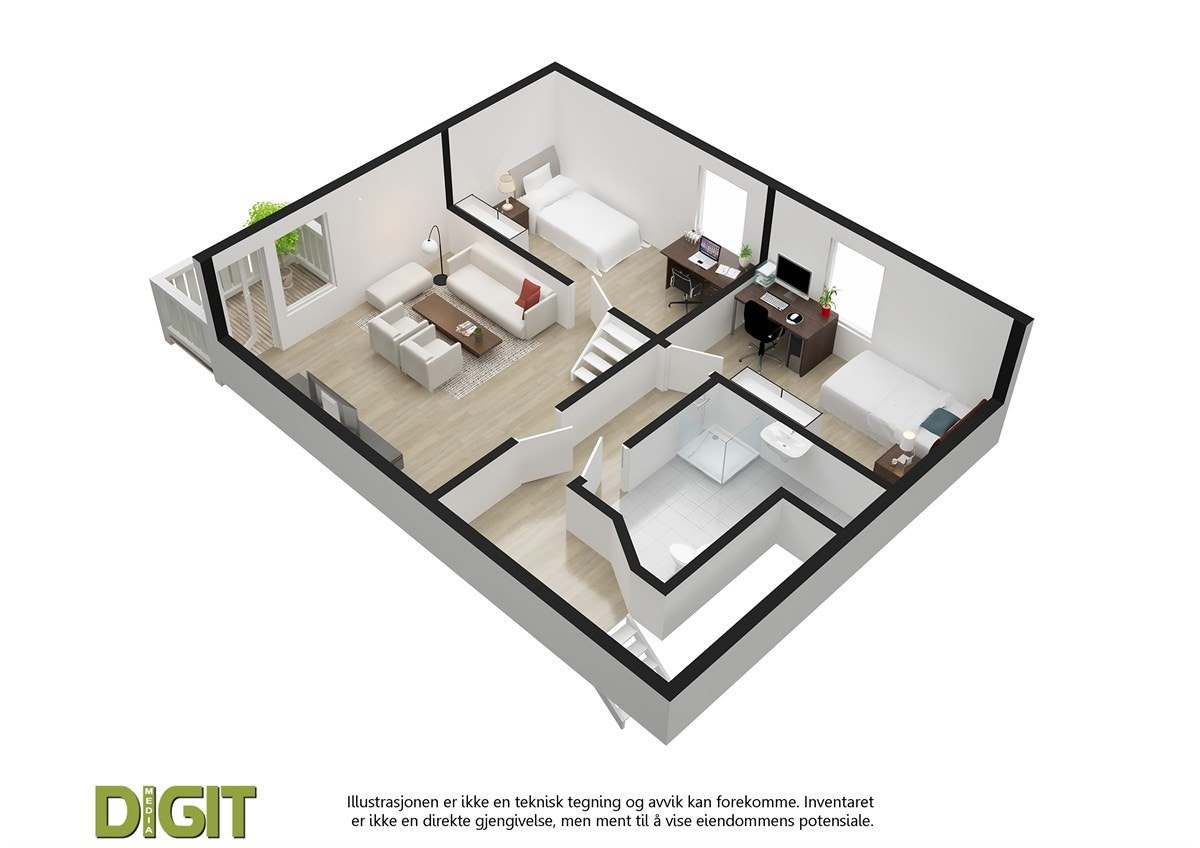 Plantegning 2.etasje Galleribilde